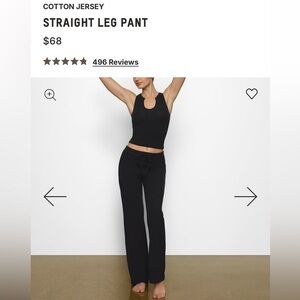 SKIMS Cotton Jersey Straight Leg Navy